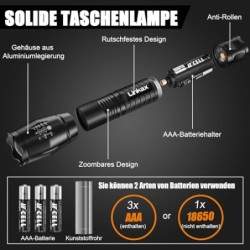 Linkax LED Taschenlampe Batteriebetrieben, helle Zoombare kleine Taschenlampen Kinder Camping Outdoor, Kleine Weihnachtsgesch