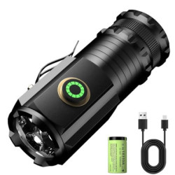 ASORT LED Taschenlampe Mini Extrem Hell，5000 Lumen Aufladbar，5 Lichtmodi kleine Torch mit Magnete und Langer Betriebsdauer，3*