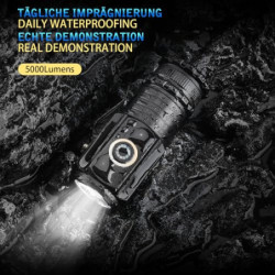ASORT LED Taschenlampe Mini Extrem Hell，5000 Lumen Aufladbar，5 Lichtmodi kleine Torch mit Magnete und Langer Betriebsdauer，3*