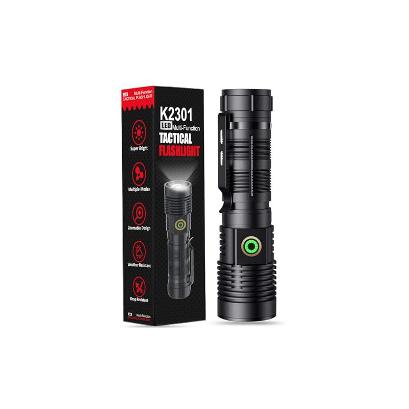Banral Led Taschenlampe Aufladbar - Taschenlampe Extrem Hell - Mini Taschenlampe mit 4 Modi, Stufenlos Dimmbar, Magnetisch, W