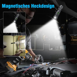 Banral Led Taschenlampe Aufladbar - Taschenlampe Extrem Hell - Mini Taschenlampe mit 4 Modi, Stufenlos Dimmbar, Magnetisch, W