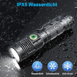 Banral Led Taschenlampe Aufladbar - Taschenlampe Extrem Hell - Mini Taschenlampe mit 4 Modi, Stufenlos Dimmbar, Magnetisch, W