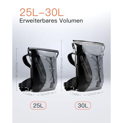 Inateck Fahrradrucksack 25-30L, Wasserdichter Rolltop Rucksack Herren, Multifunktionaler Wanderrucksäcke, Geeignet für Radfah