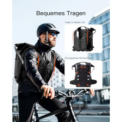 Inateck Fahrradrucksack 25-30L, Wasserdichter Rolltop Rucksack Herren, Multifunktionaler Wanderrucksäcke, Geeignet für Radfah