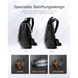 Inateck Fahrradrucksack 25-30L, Wasserdichter Rolltop Rucksack Herren, Multifunktionaler Wanderrucksäcke, Geeignet für Radfah