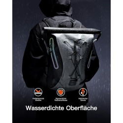 Inateck Fahrradrucksack 25-30L, Wasserdichter Rolltop Rucksack Herren, Multifunktionaler Wanderrucksäcke, Geeignet für Radfah