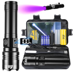 BEYSTE Taschenlampe LED Aufladbar 500000 Lumen, LED Taschenlampe Extrem Hell Batteriebetrieben, Sehr Helle Taktische Taschenl