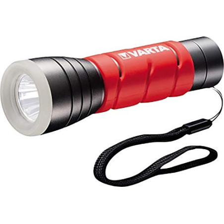 VARTA Taschenlampe LED inkl. 3x AAA Batterien, Outdoor Sports F10 Leuchte, Lampe mit zwei Leuchtmodi, Taschenleuchte mit gumm