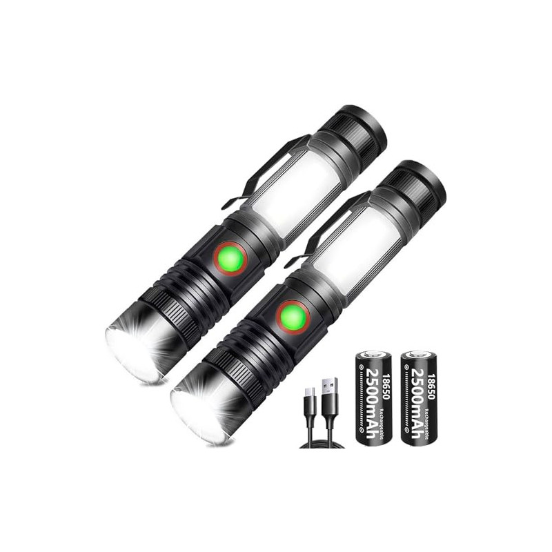REHKITTZ LED Taschenlampe Extrem Hell 2000 Lumen, mit 2500mAh Akku Wiederaufladbare Multifunktions COB Arbeitsleuchte Mini M REHKITTZ LED Taschenlampe Extrem Hell 2000 Lumen, mit 2500mAh Akku Wiederaufladbare Multifunktions COB Arbeitsleuchte Mini M