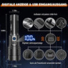 Shadowhawk Taschenlampe LED Aufladbar Extrem Hell, 500000 Lumen Taschenlampen Batteriebetrieben USB, XHM77.2 Taktische Tasche