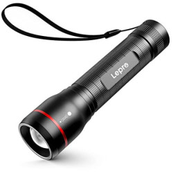 Lepro LED Taschenlampe Extrem Hell, OSRAM LE3000 P9 Batteriebetriebene Taschemlampen, IPX4 Wasserdicht Zoombare Handlampe mit
