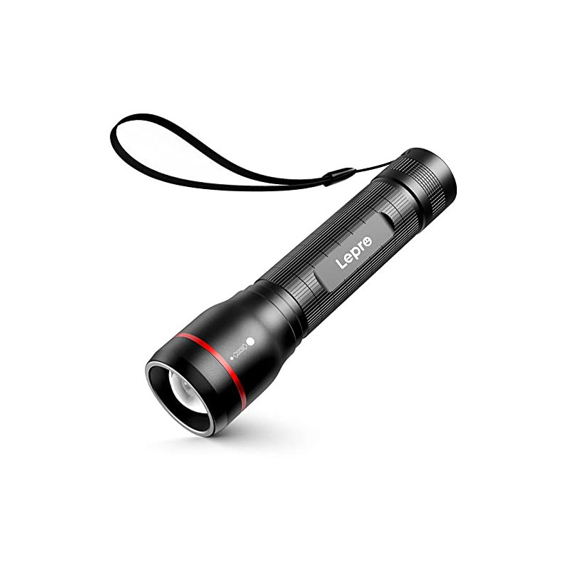 Lepro LED Taschenlampe Extrem Hell, OSRAM LE3000 P9 Batteriebetriebene Taschemlampen, IPX4 Wasserdicht Zoombare Handlampe mit Lepro LED Taschenlampe Extrem Hell, OSRAM LE3000 P9 Batteriebetriebene Taschemlampen, IPX4 Wasserdicht Zoombare Handlampe mit