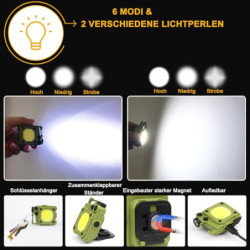 BEYSTE Taschenlampe LED Aufladbar, LED Taschenlampe Extrem Hell 500000 Lumen, Taktische Taschenlampe Batteriebetrieben, Akku 