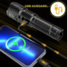 BEYSTE Taschenlampe LED Aufladbar, LED Taschenlampe Extrem Hell 500000 Lumen, Taktische Taschenlampe Batteriebetrieben, Akku 