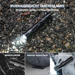 WUBEN L50 LED Taschenlampe 1200 Lumen Extrem Hell Taktische Taschenlampen USB C Aufladbar 5 Modi IP68 Wasserdicht Handheld Kl