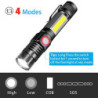 Karrong Taschenlampe LED Aufladbar mit Magnet COB Seitenlicht Zoombar, Extrem Hell 3000 Lumen USB Taschenlampen Batteriebetri