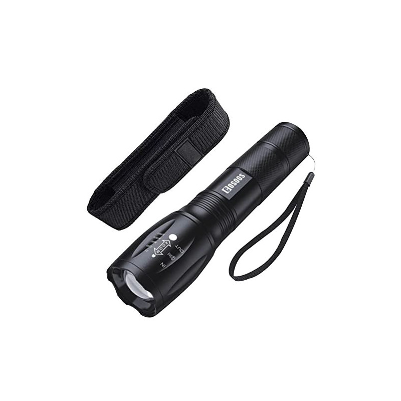 COSOOS LED Taschenlampe, Extrem Hell Taktische Taschenlampen mit Holster, 5 Modi, Zoombare, IP67 Wasserdichte Handlampe für C COSOOS LED Taschenlampe, Extrem Hell Taktische Taschenlampen mit Holster, 5 Modi, Zoombare, IP67 Wasserdichte Handlampe für C