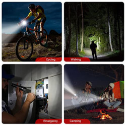 COSOOS LED Taschenlampe, Extrem Hell Taktische Taschenlampen mit Holster, 5 Modi, Zoombare, IP67 Wasserdichte Handlampe für C