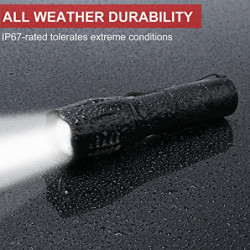 COSOOS LED Taschenlampe, Extrem Hell Taktische Taschenlampen mit Holster, 5 Modi, Zoombare, IP67 Wasserdichte Handlampe für C