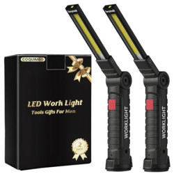 Coquimbo Geschenke für Papa Männer LED Arbeitsleuchte Werkstattlampe, Taschenlampe Werkstatt Handlampe mit Magnet uend Haken 