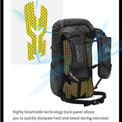 AONIJIE Großer Trinkrucksack, 30 l, multifunktional, Wandern, Klettern, Trinkrucksack, Tagesrucksack, leicht, grau