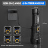 Shadowhawk Taschenlampe LED Aufladbar Batteriebetrieben, 450000 Lumen Extrem Hell Taschenlampen USB, XHP70.2 Taktische Tasche