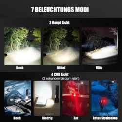 Taschenlampe LED Aufladbar 100000 Lumen, Extrem Hell Zoombares Taktische Taschenlampe Mit 7 Lichtmodi und Langer Betriebsdaue