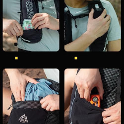 AONIJIE Großer Trinkrucksack, 30 l, multifunktional, Wandern, Klettern, Trinkrucksack, Tagesrucksack, leicht, grau