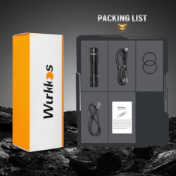 Wurkkos TD02 Led Taktische Taschenlampe, Extrem Hell 2000 Lumen USB C Aufladbar Taschenlampen, IP68 Wasserdicht mit 6 Modi Ha
