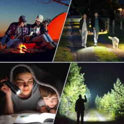 cinlinso Taschenlampe Led 500000 Lumen, Extrem Hell Taschenlampe USB-C Aufladbar Taktische Taschenlampen Mit Holster, 7 Licht