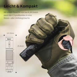 WUBEN C3 Taschenlampe LED Aufladbar, 1200 Lumen Extrem Hell Taktische Taschenlampen, EDC Taschenlampe klein mit 6 Modi, IP68 