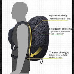 AONIJIE Großer Trinkrucksack, 30 l, multifunktional, Wandern, Klettern, Trinkrucksack, Tagesrucksack, leicht, grau