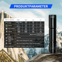 WUBEN C3 Taschenlampe LED Aufladbar, 1200 Lumen Extrem Hell Taktische Taschenlampen, EDC Taschenlampe klein mit 6 Modi, IP68 