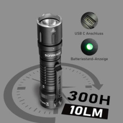 Sofirn SC33 Led Taschenlampe 5200 Lumen Superhelle Wiederaufladbare Taschenlampe EDC Taschenlampe Tragbare Taschenlampe mit T