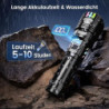 Esgofo Aufladbar Taschenlampe LED Extrem Hell 500000 Lumens Große Reichweite 1000M, Leuchtendes Design Sehr Helle Lang Anhalt