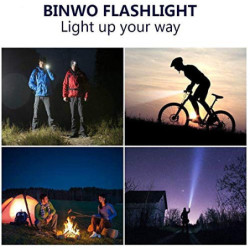 BINWO LED Taschenlampe 2000 Lumen mit 5 Lichtmodi 2 Stück , Starke Kleine Torch, Zoombare Wasserdichte Taktische Taschenlampe