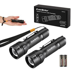 EverBrite Mini LED Taschenlampe 2 Stück superhell Zoombar, Wasserdichte Taschenlampe, Handlampe LED Aluminium, kleine Kindert