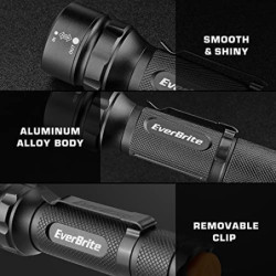EverBrite Mini LED Taschenlampe 2 Stück superhell Zoombar, Wasserdichte Taschenlampe, Handlampe LED Aluminium, kleine Kindert