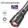 daphomeu Taschenlampe LED Aufladbar, 500000 Lumen Extrem Hell Taschenlampe Batteriebetrieben, Taktische Taschenlampe Zoombare
