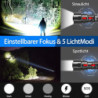 daphomeu Taschenlampe LED Aufladbar, 500000 Lumen Extrem Hell Taschenlampe Batteriebetrieben, Taktische Taschenlampe Zoombare