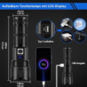 Jayxinli Taschenlampe 500000 Lumen, Extrem Helle Taschenlampe LED Aufladbar, Starke Taschenlampen mit LCD-Leistungsanzeige, 5