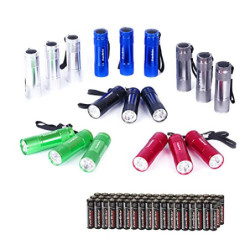 EverBrite 18tlg. LED Taschenlampen Set, mini kleine Kinder Taschenlampe mit Lanyard und 54 AAA Batterien, Mitgebsel Gastgesch