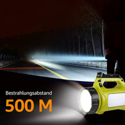 LE LED Handscheinwerfer, Taschenlampe Aufladbar CREE Akku Handlampe & Handstrahler mit Powerbank, 10W 1000 Lumen Campinglampe
