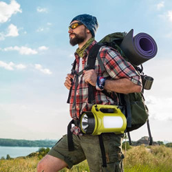 LE LED Handscheinwerfer, Taschenlampe Aufladbar CREE Akku Handlampe & Handstrahler mit Powerbank, 10W 1000 Lumen Campinglampe