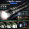 ASORT 【Extremweitschuss 3km led Taschenlampe 30000Lumen, Type-C Aufladbar Taktische Taschenlampen Extrem Hell, 5 Lichtmodi, W