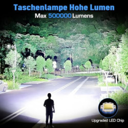 SIDARK Taschenlampe LED Aufladbar, 500000 Lumen LED Taschenlampe Extrem Hell mit Seitenlicht, Taschenlampen 9 Modi Taktische 