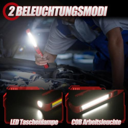 Linkax LED Arbeitsleuchte Werkstattlampe, Taschenlampe LED Aufladbar, Geschenke für Männer ihn, Notlicht COB Handlampe mit Ma