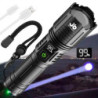 JAY-PARK Taschenlampe 500000 Lumen Aufladbar, LED Taschenlampe Extrem Hell 5 Lichtmodi mit Zoombar, USB Taktische Taschenlamp