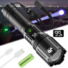 JAY-PARK Taschenlampe 500000 Lumen Aufladbar, LED Taschenlampe Extrem Hell 5 Lichtmodi mit Zoombar, USB Taktische Taschenlamp