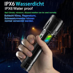 ASORT Taschenlampe LED Aufladbare 1000000 Lumen, große Batterie Mit 7200mAh AKKU, LED Taschenlampe Extrem Hell 9 Lichtmodi, s